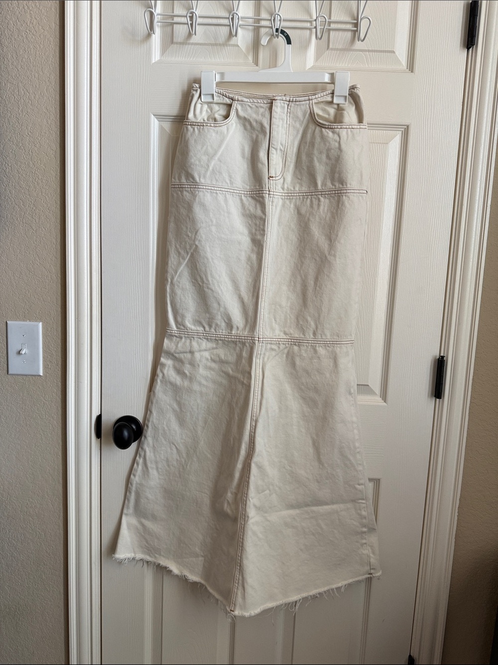 Meshki off white denim skirt